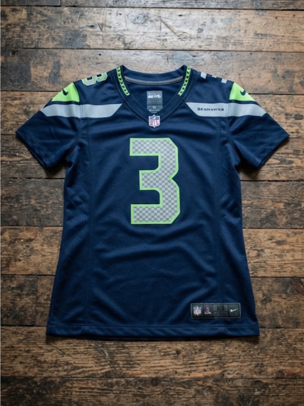 Seahawks Navy Blue and Green Jersey women’s size small